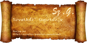 Szvatkó Gusztáv névjegykártya