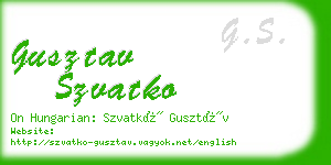 gusztav szvatko business card